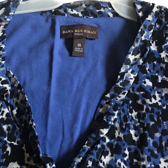 🛍 Dana Buchman Blue Sheer Blouse - Picture 3 of 4